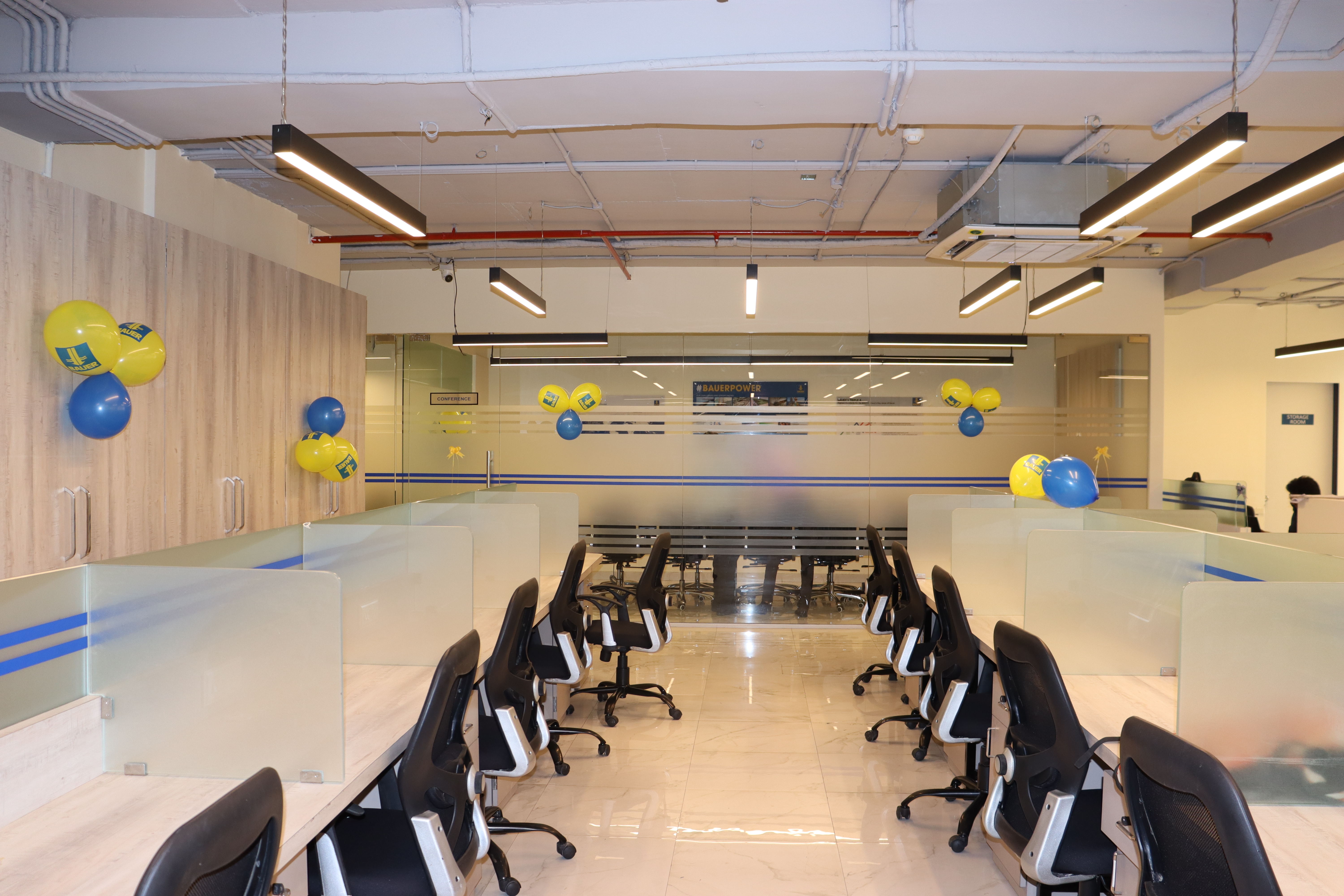 Workplaces at the Bauer Equipment India office
